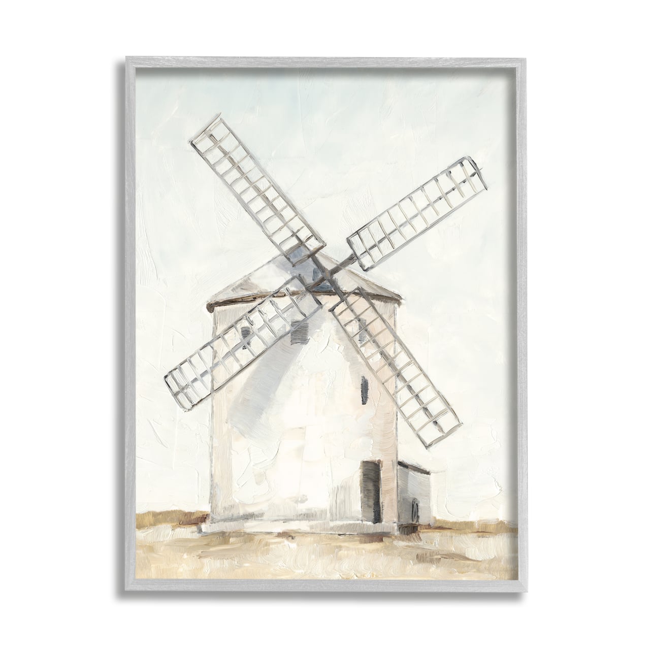 Stupell Industries Windmill Farm Landscape Wall Accent with Gray Frame